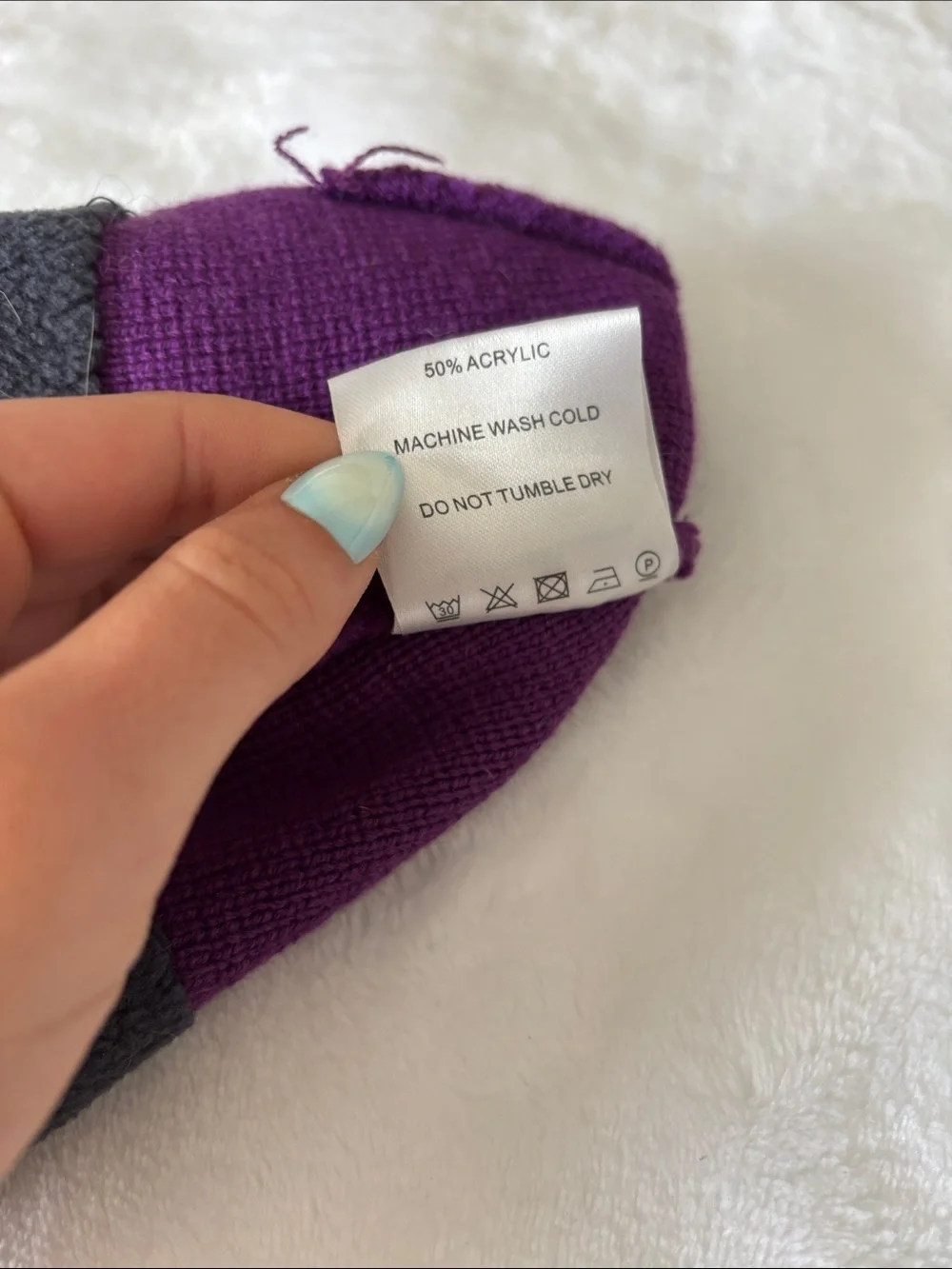 Cachealaska Kids Purple Knit Beanie Hat